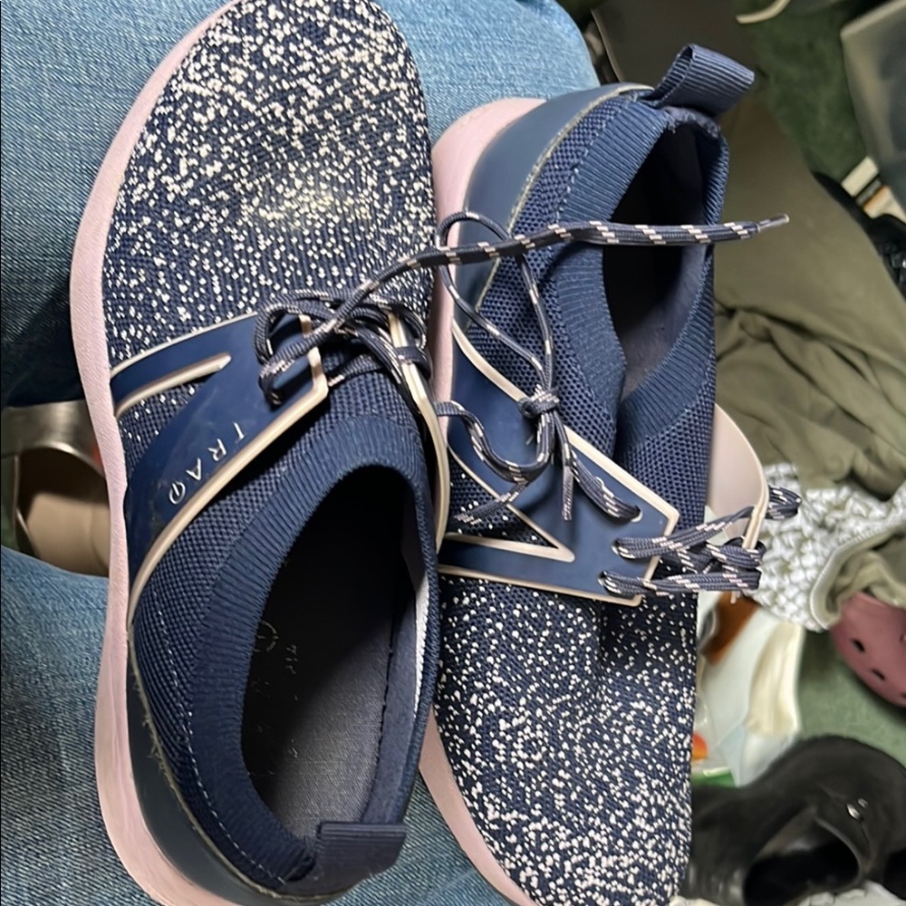 Navy and White Speckled Sneakers